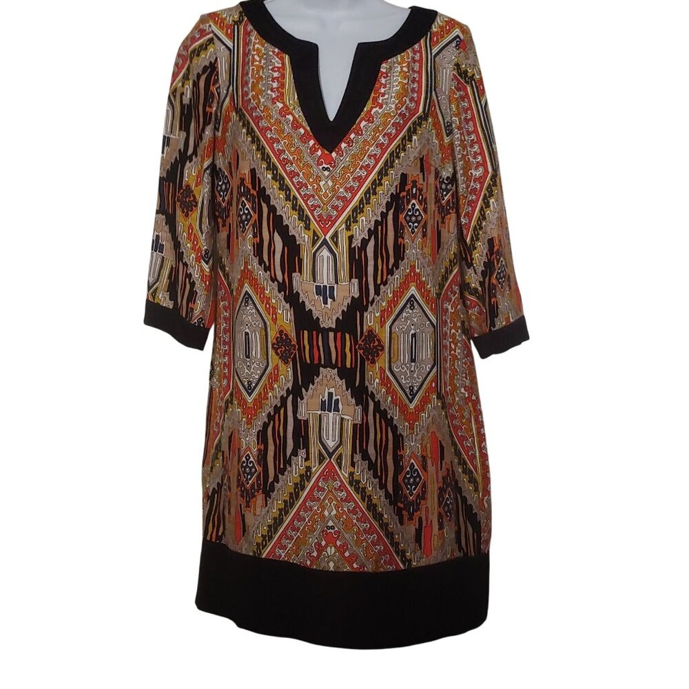 Trina Turk Aztec Ethnic Western Career Business Half Sleeve Shift Dress 4